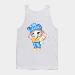 Cute Elephant holding a Toy Tank Top